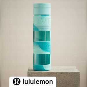 Lululemon Pure Focus Glass Water Bottle With Silicone Sleeve - 18oz